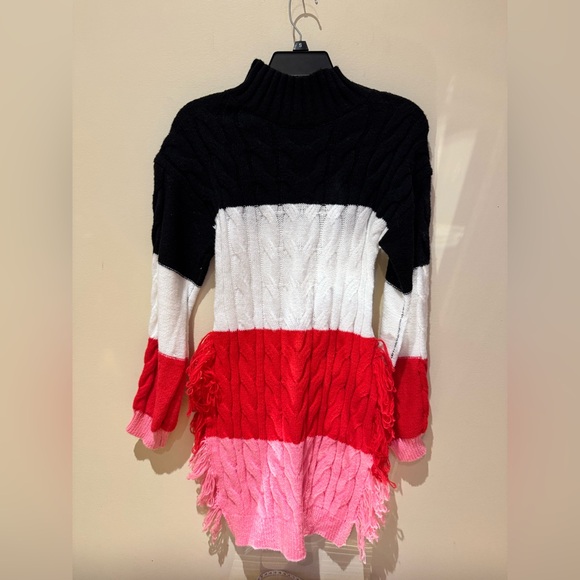 Daisy Dresses & Skirts - Daisy Multicolor Cable Knit Turtleneck Sweater Dress